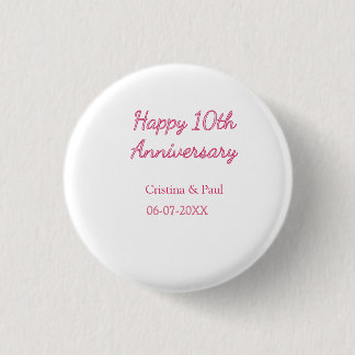 Glad 10-årsjubileum enkel minimal bröllopsnamn knapp