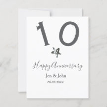 Glad 10-årsjubileum namn datum grå metall stjärna 