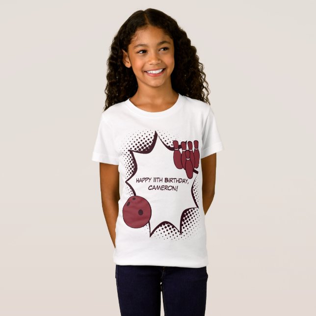 Glad 11-årsdag Bowlingfest T Shirt (Hel framsida)