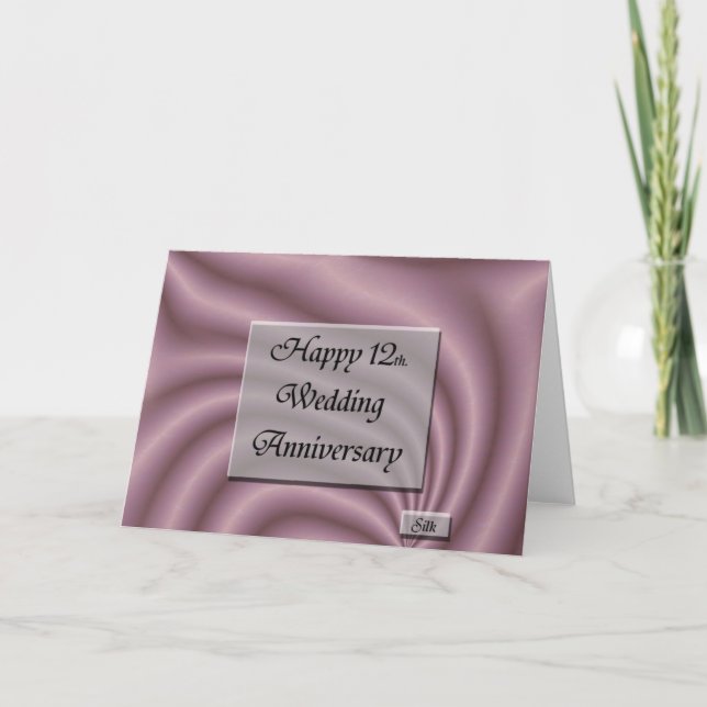 Glad 12-årsdag för er bröllop kort (Framsida)