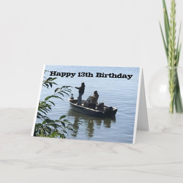 GLAD *13-ÅRSDAG *FISKARE* KORT (Framsida)