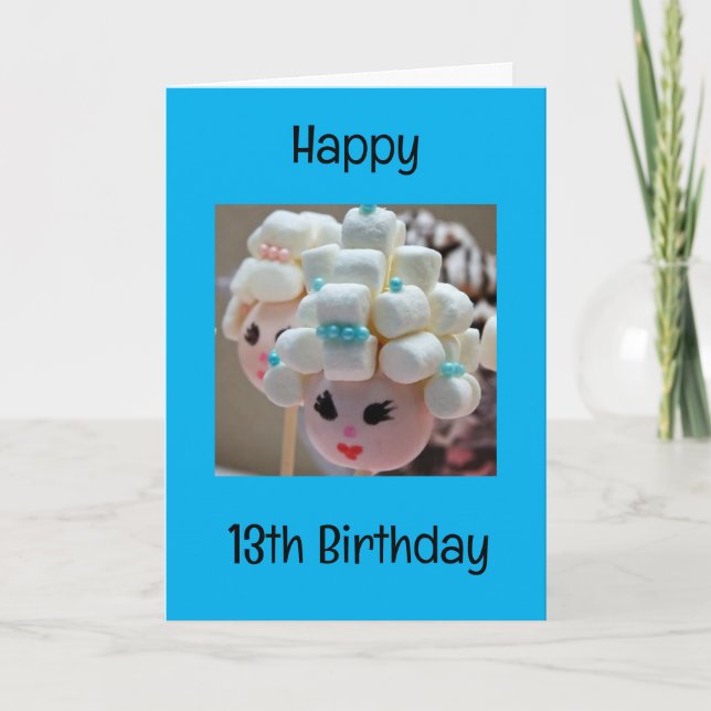 GLAD "13-ÅRSDAG" FÖR EN SÖT UNG FLICKA KORT (Framsida)