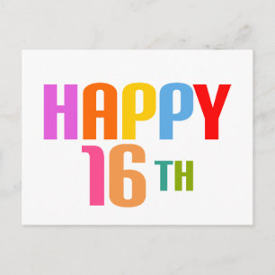 Glad 16-årsdag vykort