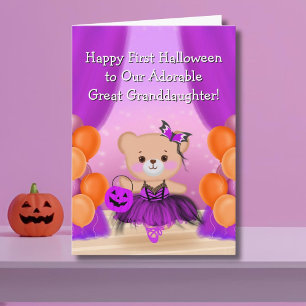 Glad 1:a Halloween Ballerina Bakbarnsbarn Kort