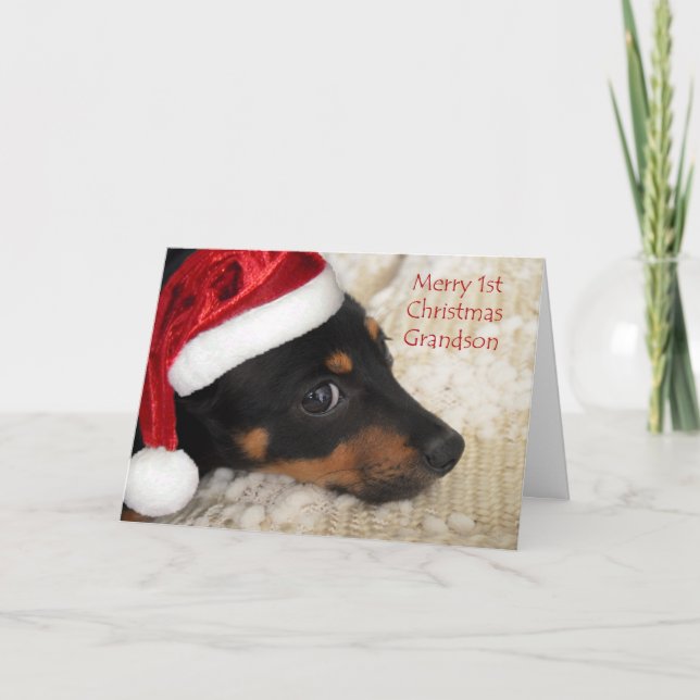 Glad 1st julsonson för tax helgkort (Framsida)
