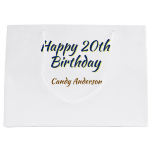 glad 20-årsdag blå gul enkel minimal dat