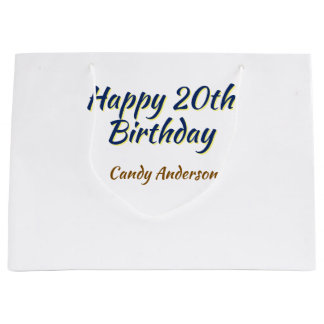 glad 20-årsdag blå gul enkel minimal dat