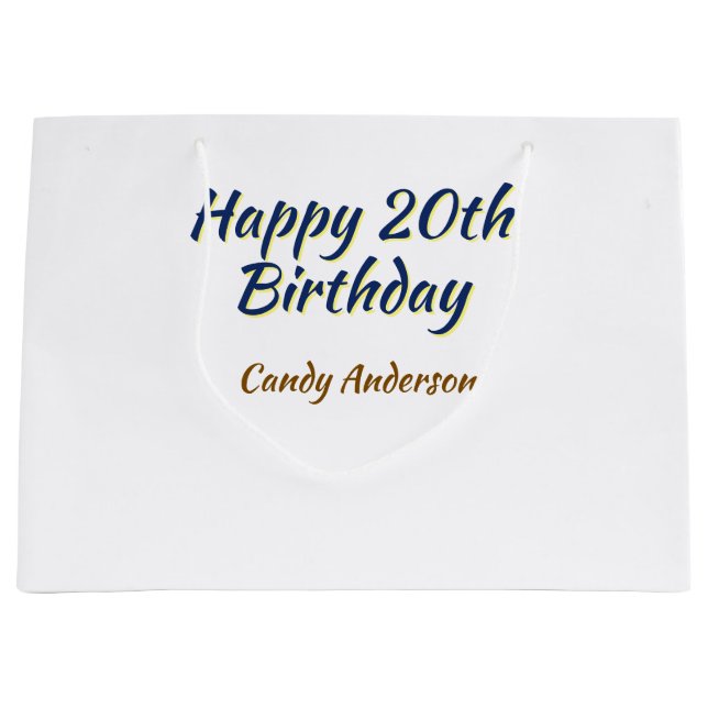 glad 20-årsdag blå gul enkel minimal dat (Framsidan)