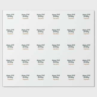 glad 20-årsdag blå gul enkel minimal dat presentpapper