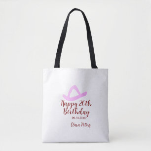 Glad 20-årsdag rosa cowboy flicknamnsdatum tygkasse