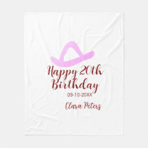 Glad 20-årsdag rosa cowboy tjej namn datum sim