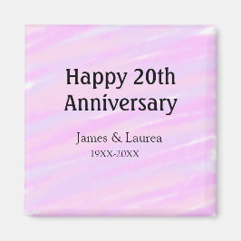 Glad 20-årsjubileum rosa lila pastell namn bol magnet