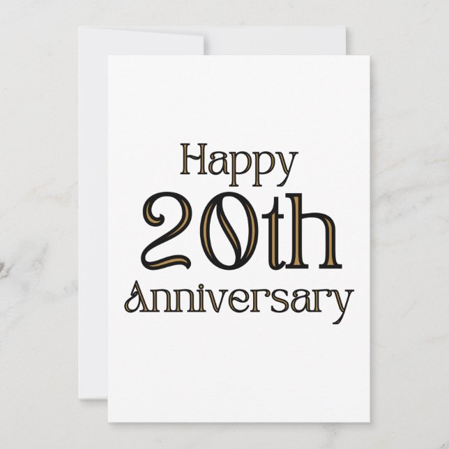 Glad 20-årsjubileumsinbjudan inbjudningar (Framsida)