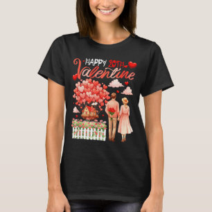 Glad 20-årsvalentinsdag Blommig Par Familj Stolt A T Shirt
