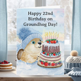  Glad 22:a Groundhog Day-födelsedagen  Kort