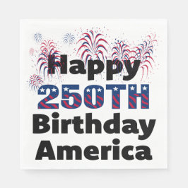 Glad 250-årsdag Amerika Patriotisk Fest Pappersservett
