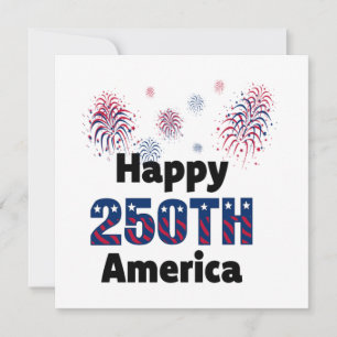 Glad 250-årsdag Amerika Patriotiska 4:e juli Inbjudningar