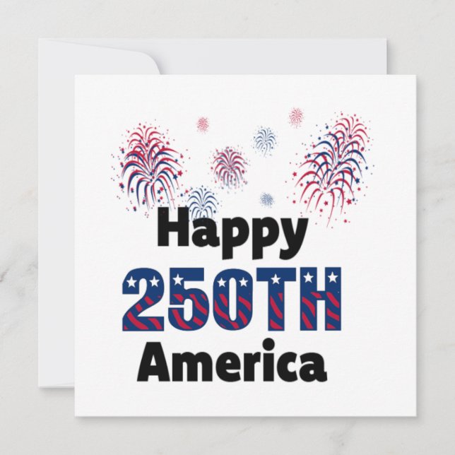 Glad 250-årsdag Amerika Patriotiska 4:e juli Inbjudningar (Framsida)