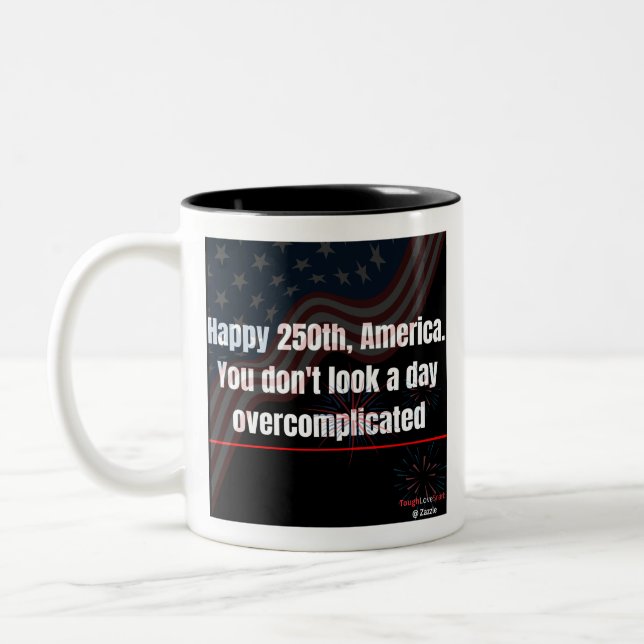Glad 250-årsdag Överkomplicerad Patriotisk Kaffe M Två-Tonad Mugg (Vänster)