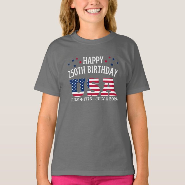 Glad 250-årsdag USA T Shirt (Framsida)