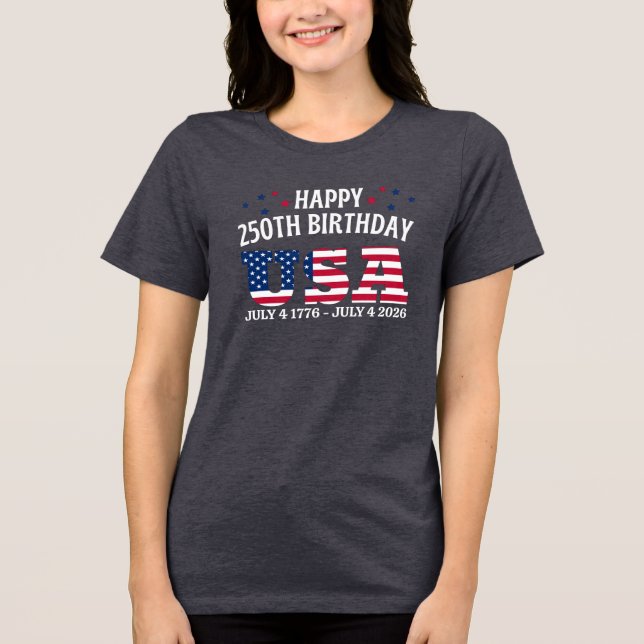 Glad 250-årsdag USA T Shirt (Framsida)
