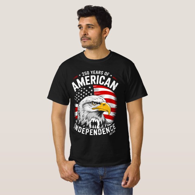 Glad 250-årsjubileum Amerika 4 juli T Shirt (Hel framsida)
