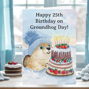 Glad 25-års Groundhog Day-födelsedag Kort