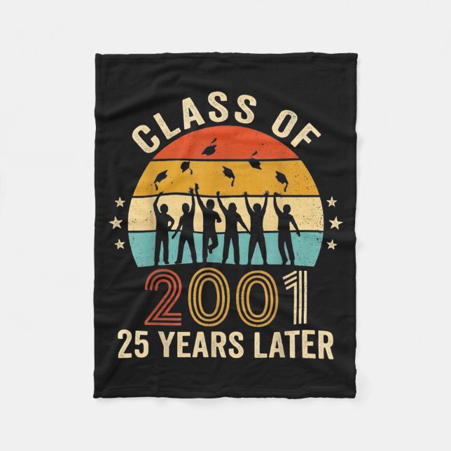 Glad 25-års jubileum klass 2001 studenter 25 år fleecefilt (Framsidan)