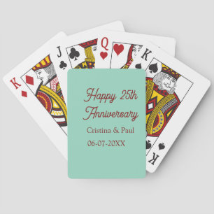 Glad 25-årsjubileum grön mauve pastell boho retr casinokort