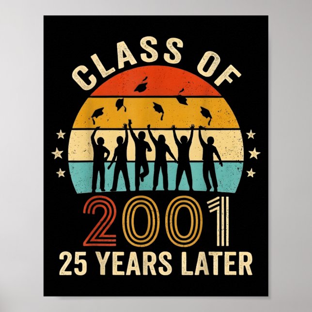 Glad 25-årsjubileum klass 2001 studenter 25 år poster (Framsidan)