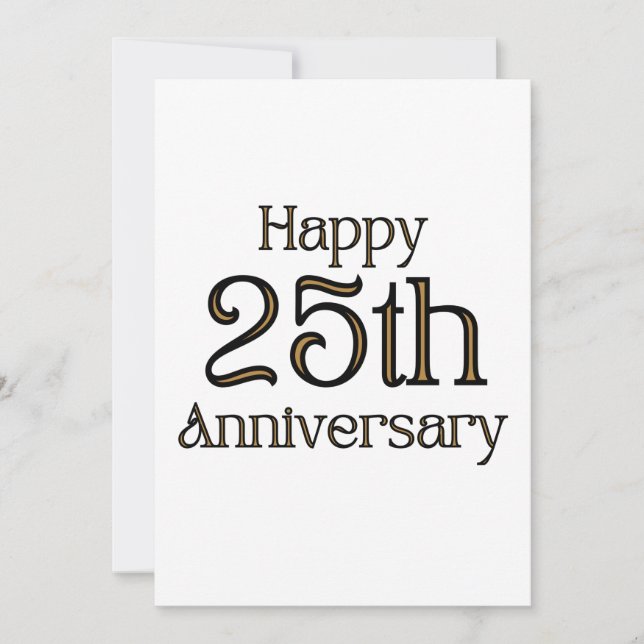 Glad 25-årsjubileumsinbjudan inbjudningar (Framsida)