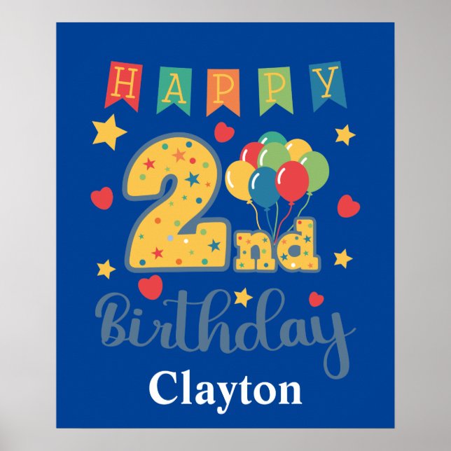 Glad 2-års födelsedag Poster (Framsidan)