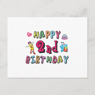 Glad 2-årsdag 2 år födelsedags överraskning vykort