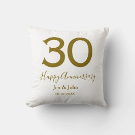 Glad 30-årsjubileum namn datum gyllene bokstäver kudde
