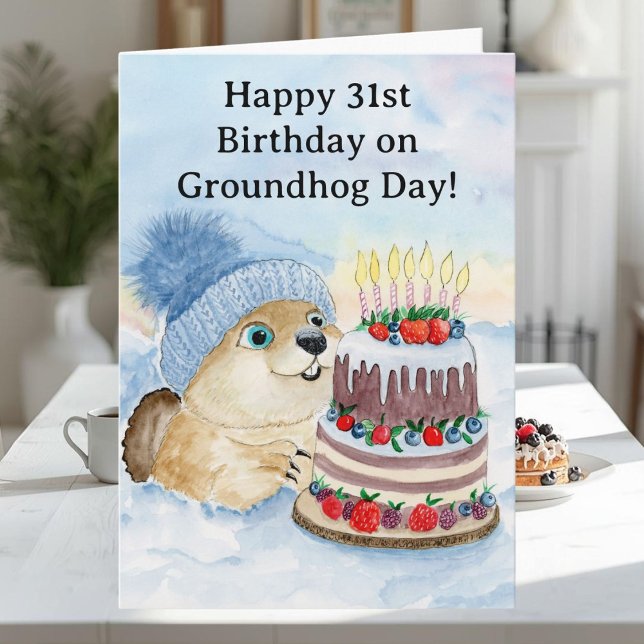  Glad 31-års Groundhog Day-födelsedag  Kort (Skapare uppladdad)