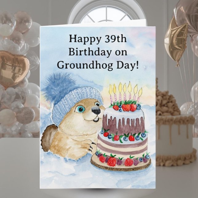  Glad 39-års Groundhog Day-födelsedag  Kort (Skapare uppladdad)