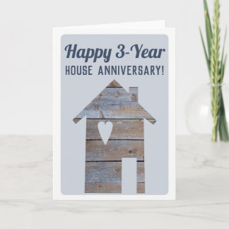 Glad 3-års husdag kort