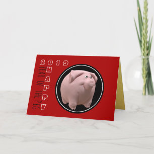 Glad 3D gris år Zodiac födelsedag Välj färg GC2 Kort