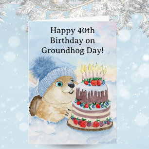 Glad 40-årsdag för Groundhog Day Kort