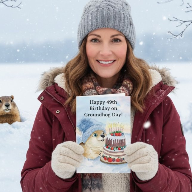  Glad 49-årsdag för Groundhog Day  Kort (Skapare uppladdad)