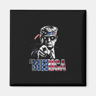 Glad 4:e Juli Amerika Trump Amerikansk Flagga Usa Magnet