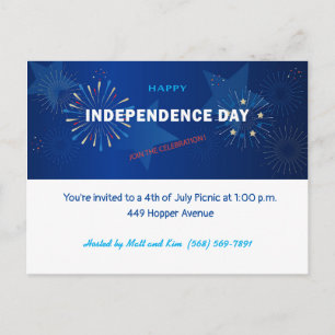 Glad 4:e juli Amerikan USA Självständighetsdag Vykort