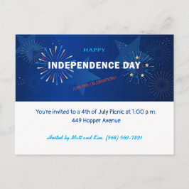Glad 4:e juli Amerikan USA Självständighetsdag Vykort