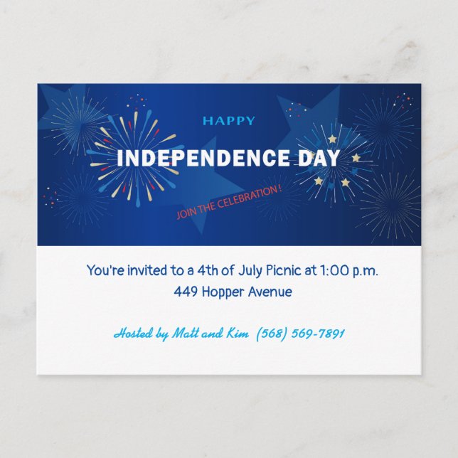 Glad 4:e juli Amerikan USA Självständighetsdag Vykort (Framsida)