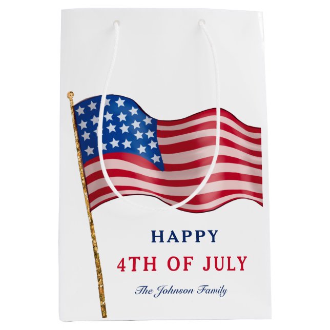 Glad 4:e juli Amerikansk flagga (Framsidan)