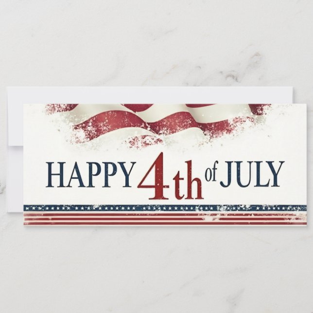 Glad 4:e juli - Amerikansk flagga vintage design (Framsida)