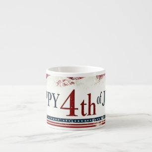 Glad 4:e juli - Amerikansk flagga vintage design Espressomugg