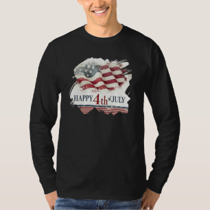 Glad 4:e juli - Amerikansk flagga vintage design T Shirt