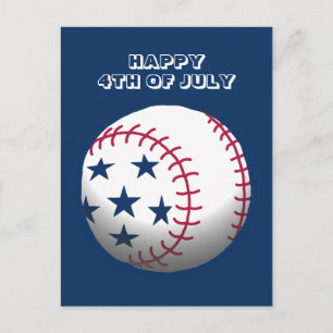 Glad 4:e juli baseball helg vykort
