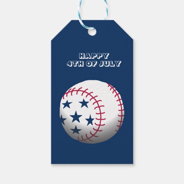 Glad 4:e juli baseball presentetikett (Framsidan)